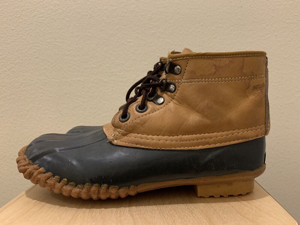 Vtg Womens Chris Craft Duck Boots High Top Footwear Leather Shoes Size 7